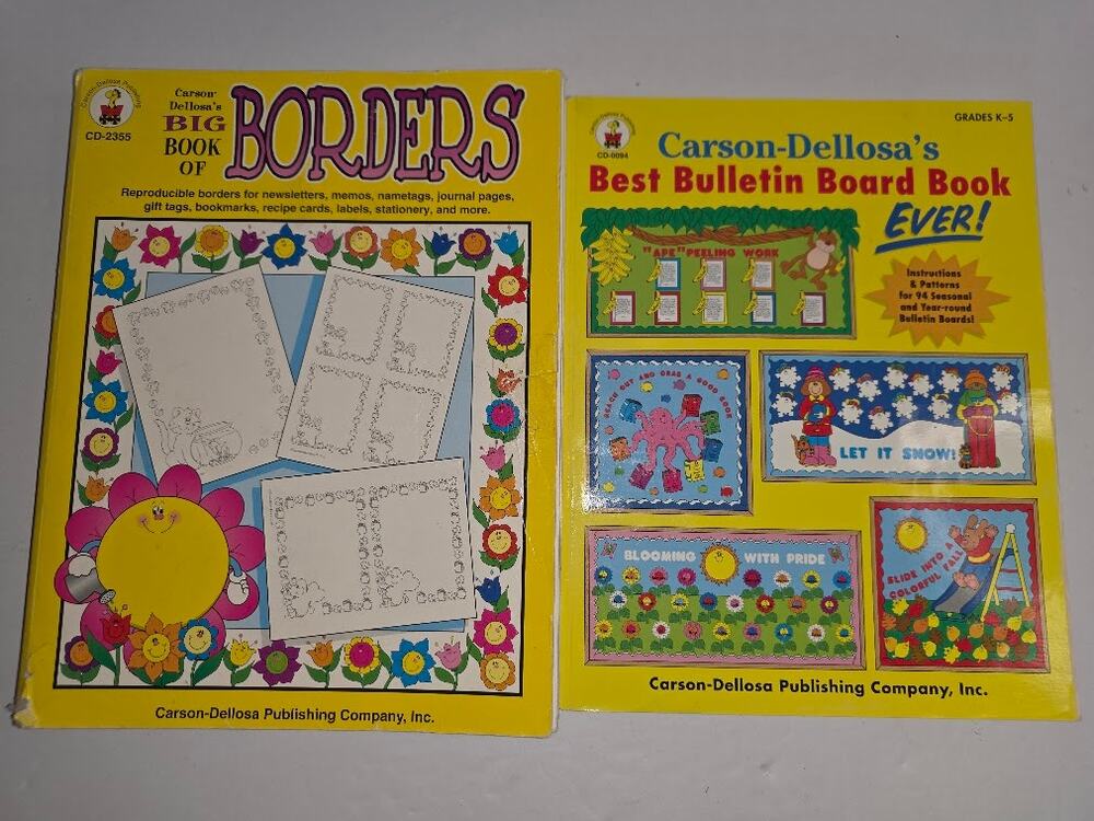 Vintage 90s Carson Dellosa  Borders & Bulletin Board Book lot of 2